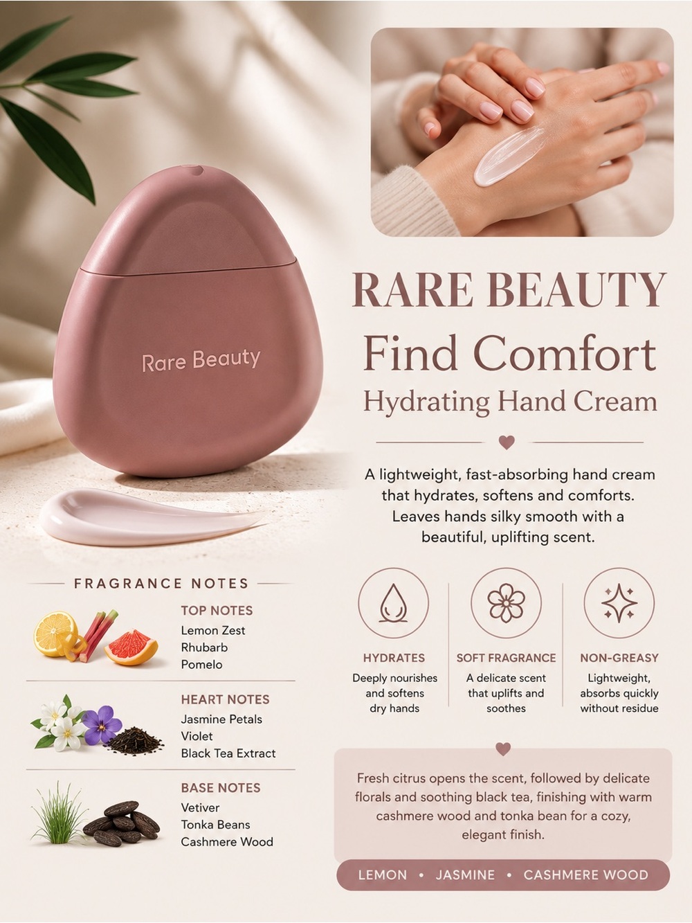 Rare Beauty Find Comfort Hydrating Hand Cream NIB